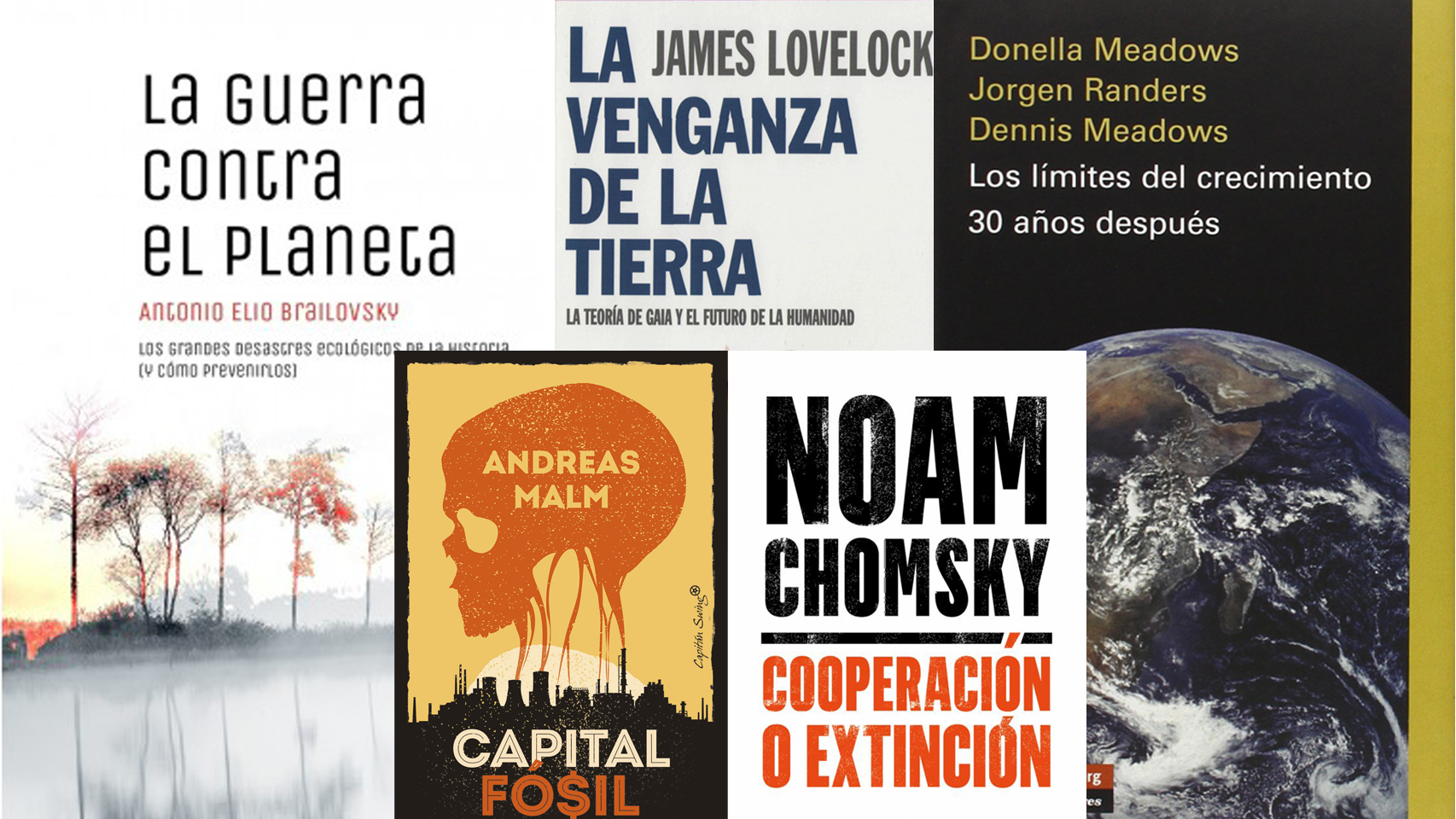 Cinco libros sobre el cambio climático.