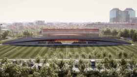 Vista de la futura ciudad deportiva de la Fundación Damm, ubicada en la montaña de Montjuïc de Barcelona.