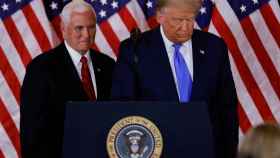 Mike Pence y Donald Trump, durante una rueda de prensa en la Casa Blanca.