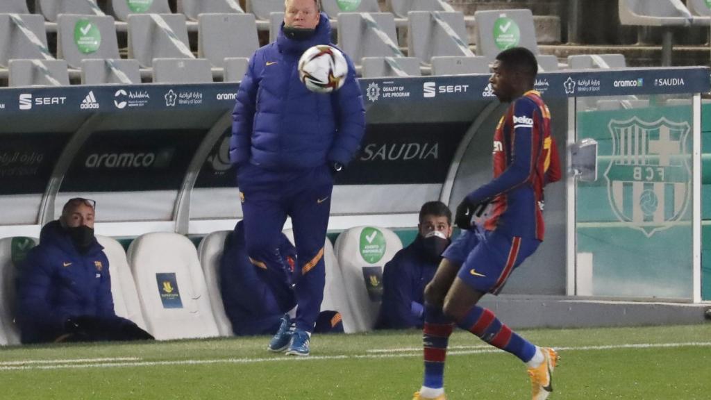 Ronald Koeman y Ousmane Dembélé