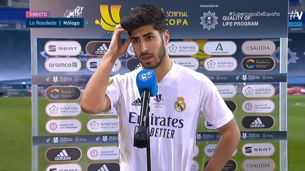 Marco Asensio, ante el micrófono de #Vamos tras la semifinal de la Supercopa de España