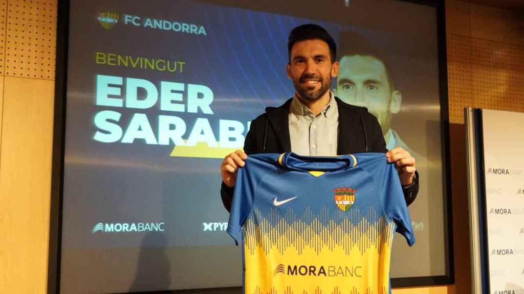 Eder Sarabia, en su presentación con el FC Andorra