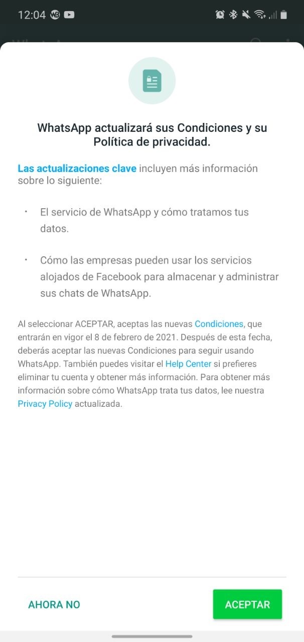 Cómo aceptar las nuevas condiciones de WhatsApp antes del 15 de mayo