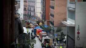 La calle Toledo de Madrid, tras la explosión.