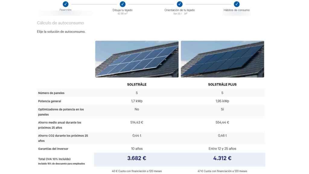 Cálculo aproximado del coste de la instalación de los paneles solares.