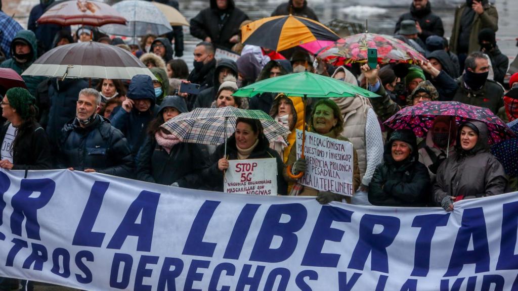 Una imagen de la marcha negacionista. del sábado.