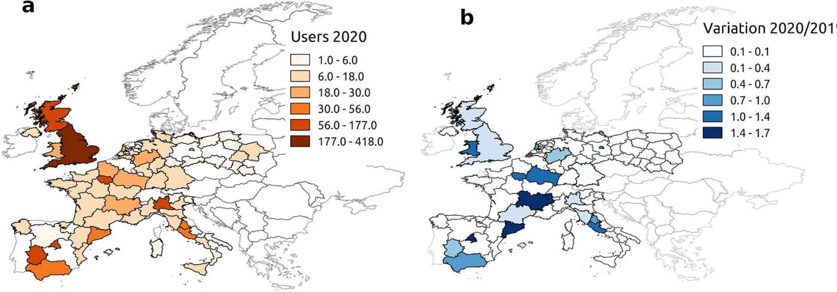 Mensajes de Twitter relacionados con neumonía en Europa a principios de 2020