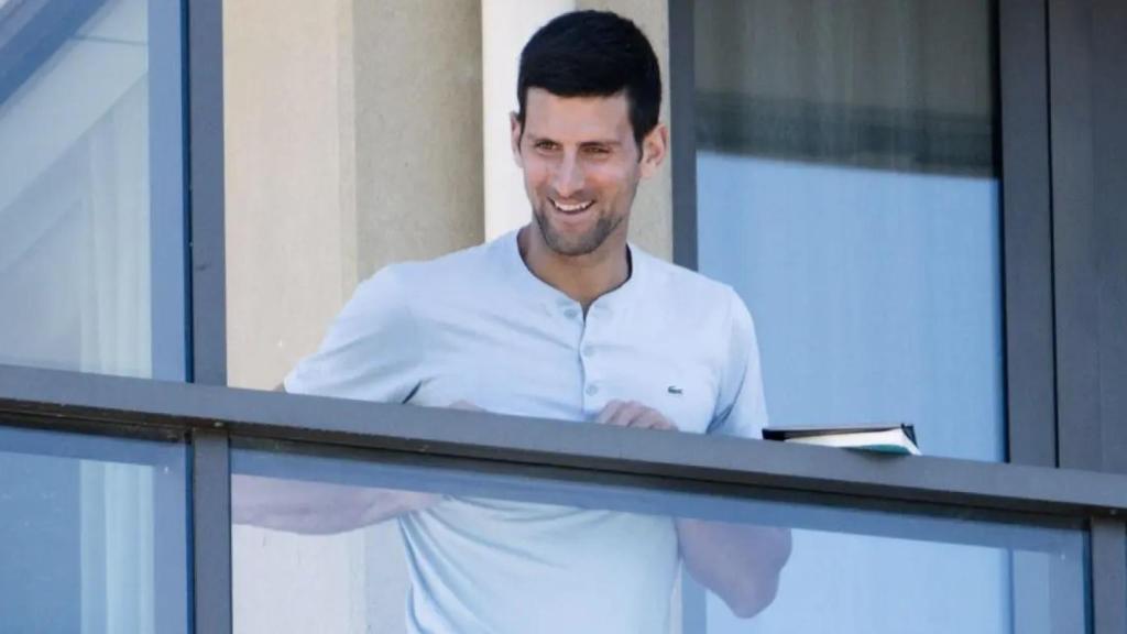 Novak Djokovic, durante su confinamiento en Adelaida