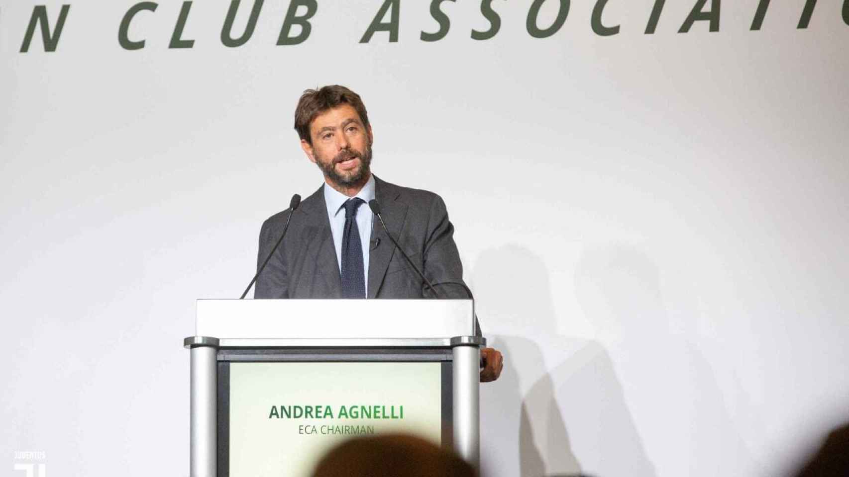 Andrea Agnelli, durante un acto de la Asociación Europea de Clubes (ECA)