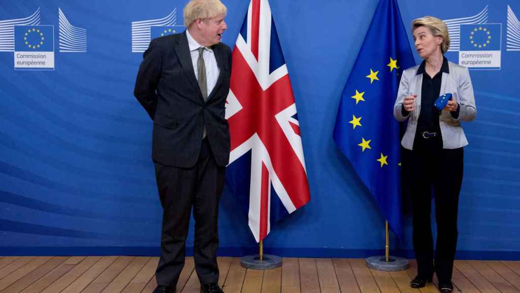 El primer ministro británico, Boris Johnson, y la presidenta de la Comisión, Ursula von der Leyen, en su última reunión en Bruselas