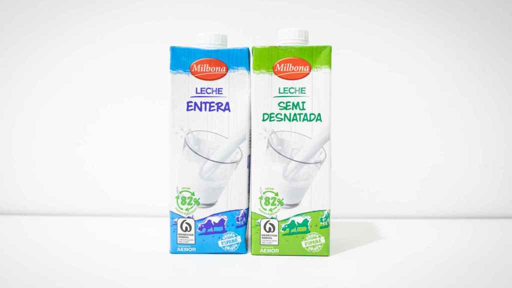Dos productos lácteos de Milbona, una marca propia de Lidl.