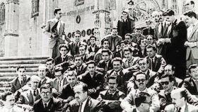 Los cineastas españoles en las famosas Conversaciones de Salamanca en 1955.