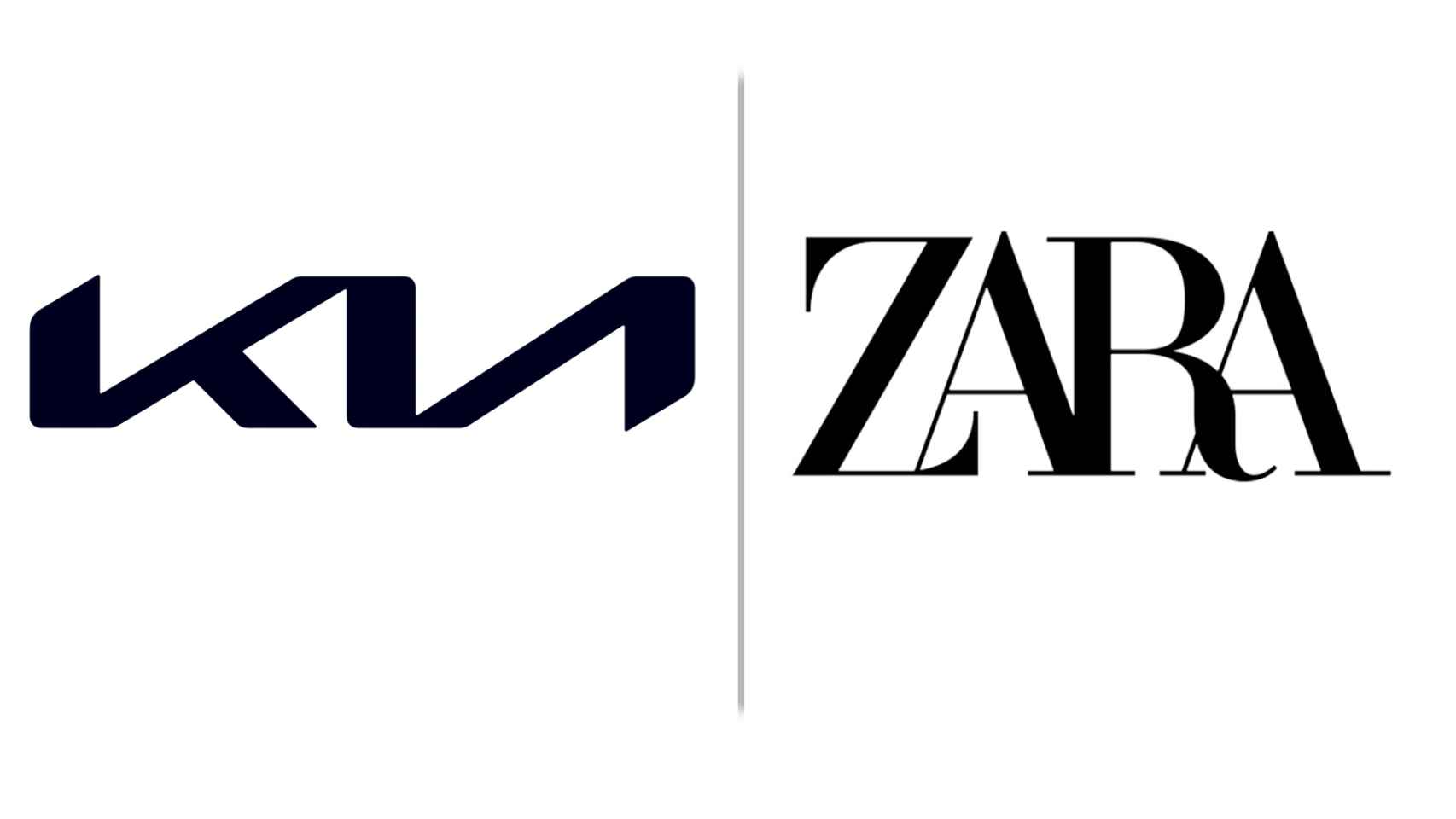 Logotipos de Kia y Zara.