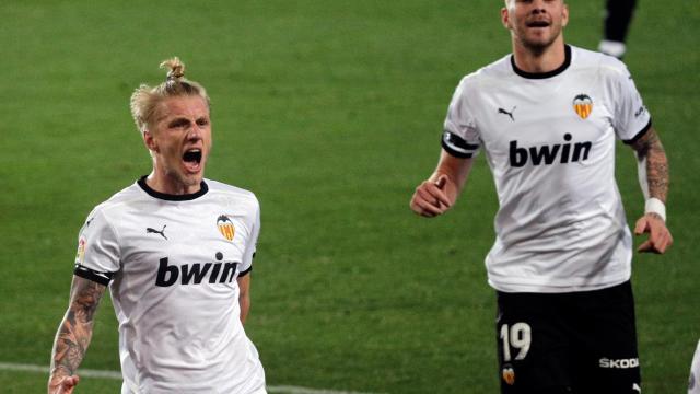 Wass celebra su gol ante el Elche