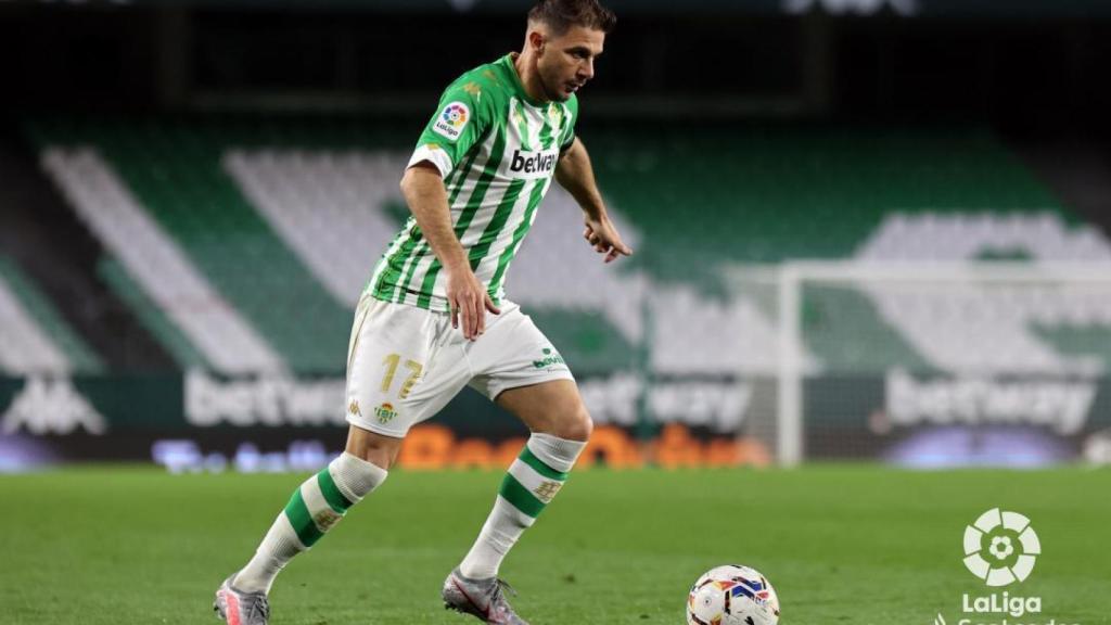 Joaquín Sánchez, en un partido del Betis en la temporada 2020/2021