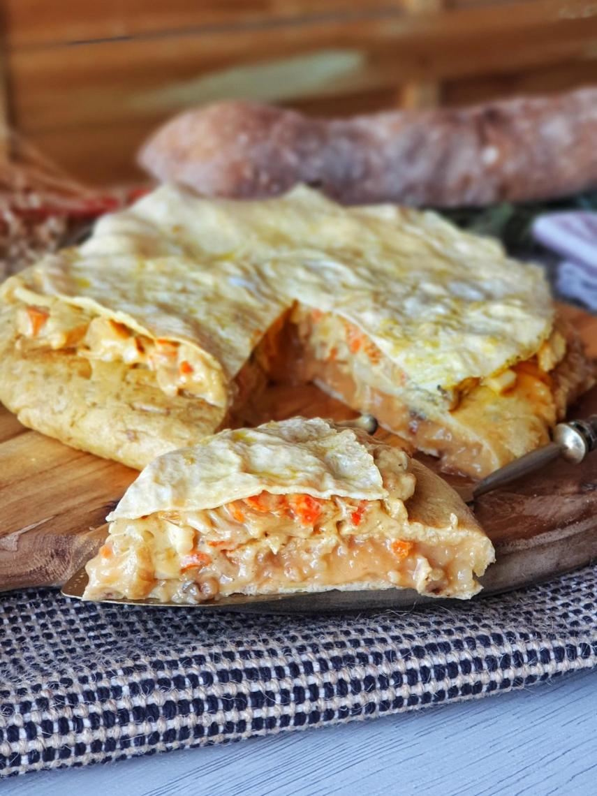 Historia de amor entre una tortilla de patatas y unas setas a la mostaza