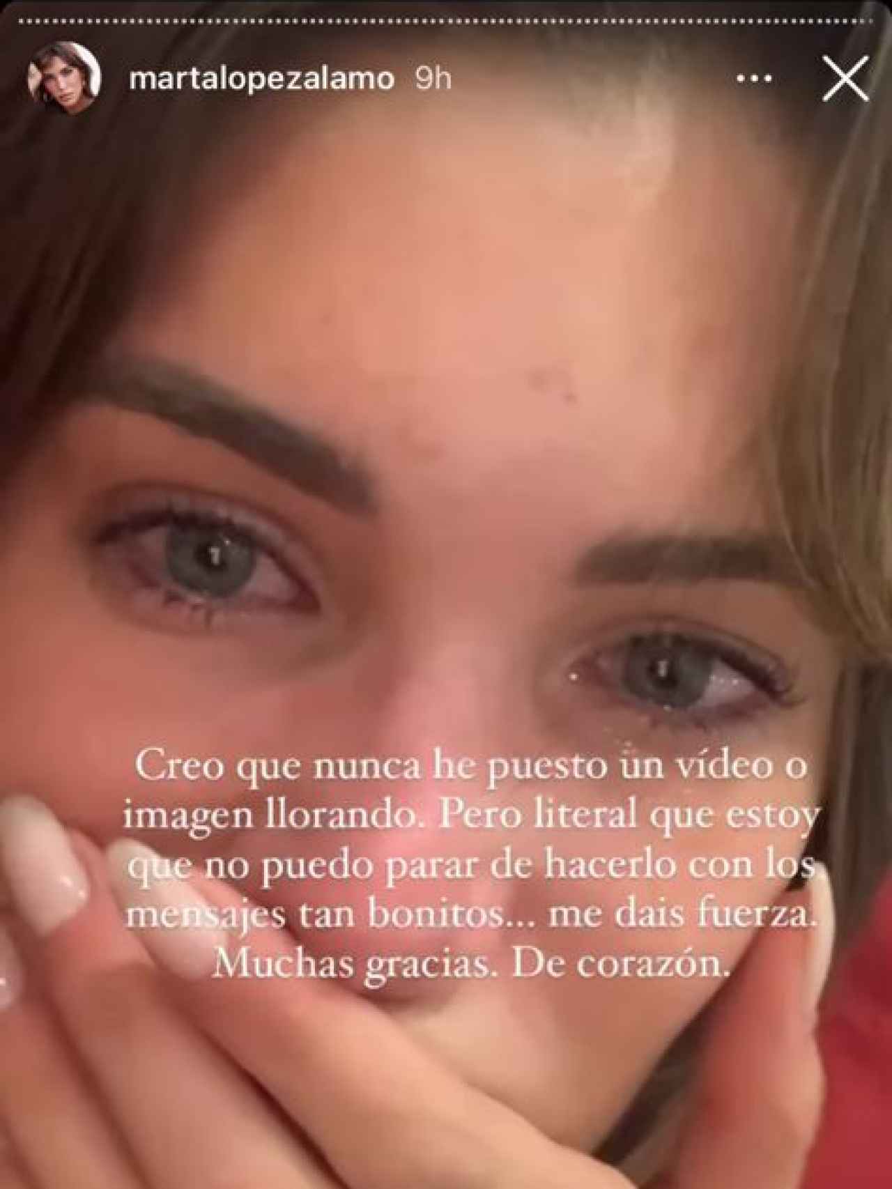 Marta López Álamo tras sincerarse en sus redes sociales.