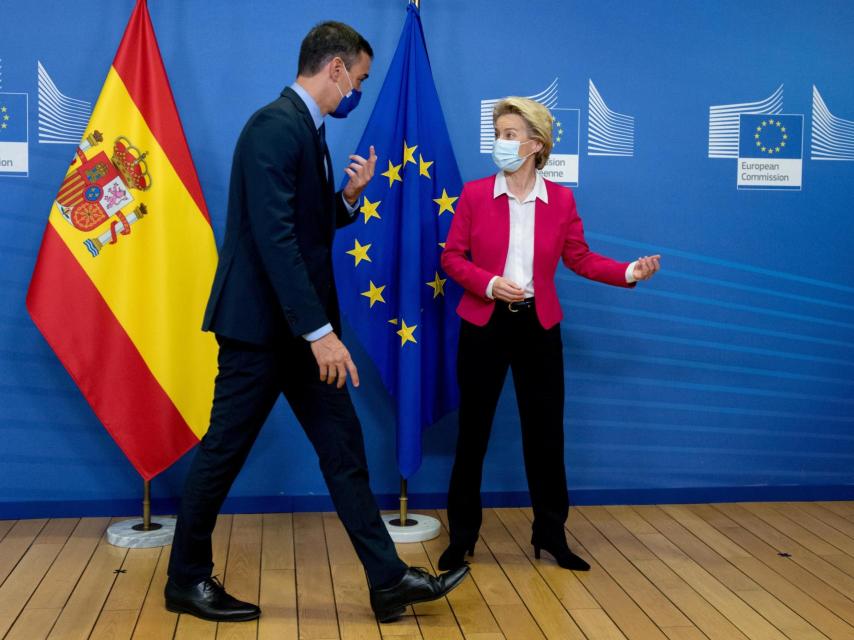 Pedro Sánchez y Ursula von der Leyen, durante su última reunión en Bruselas