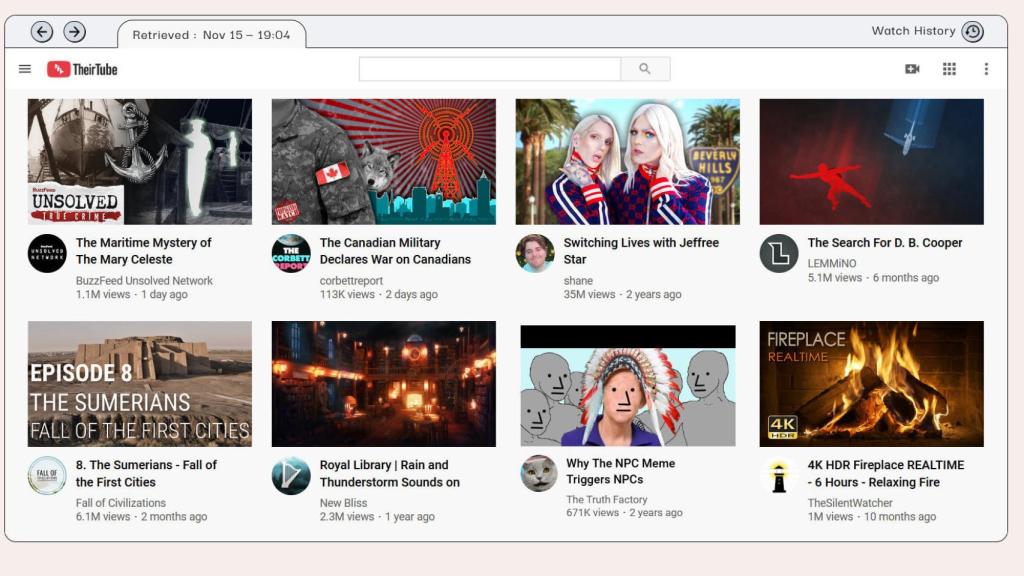 Página de YouTube de un conspiracionista