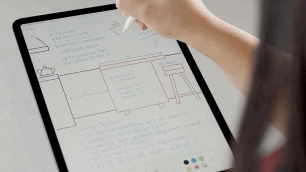 Apple Pencil escribiendo a mano.