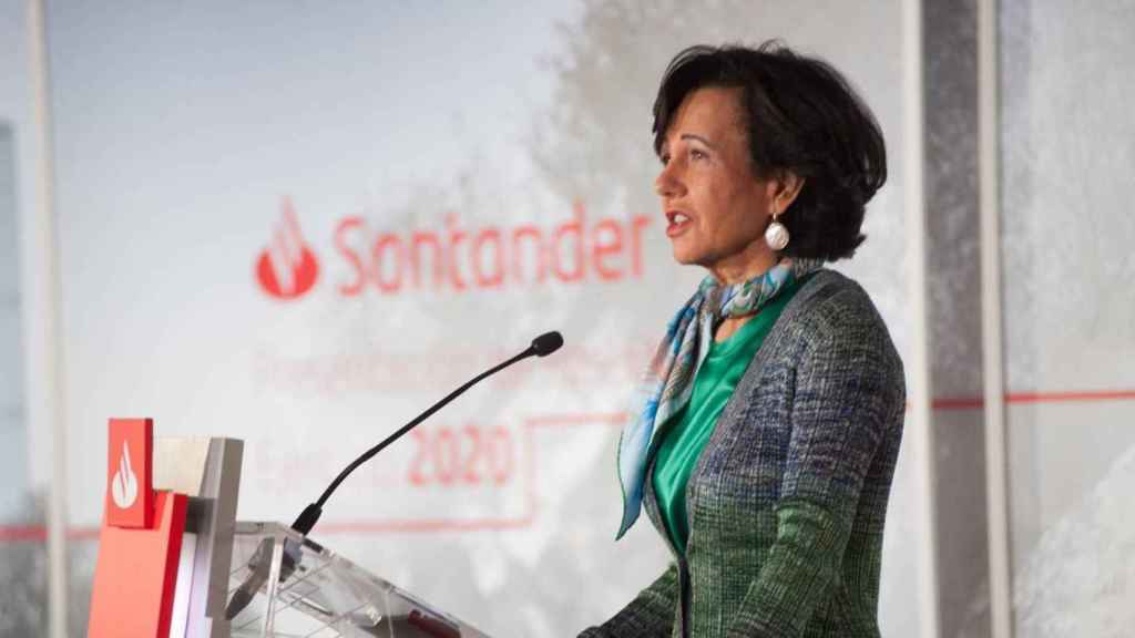 Ana Botín, presidenta del Banco Santander, en la presentación de cuentas anuales 2020.