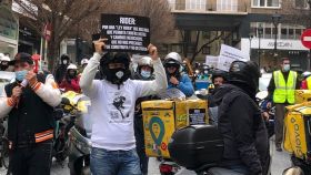 Protesta de los riders de este jueves, en una imagen tomada en Madrid.