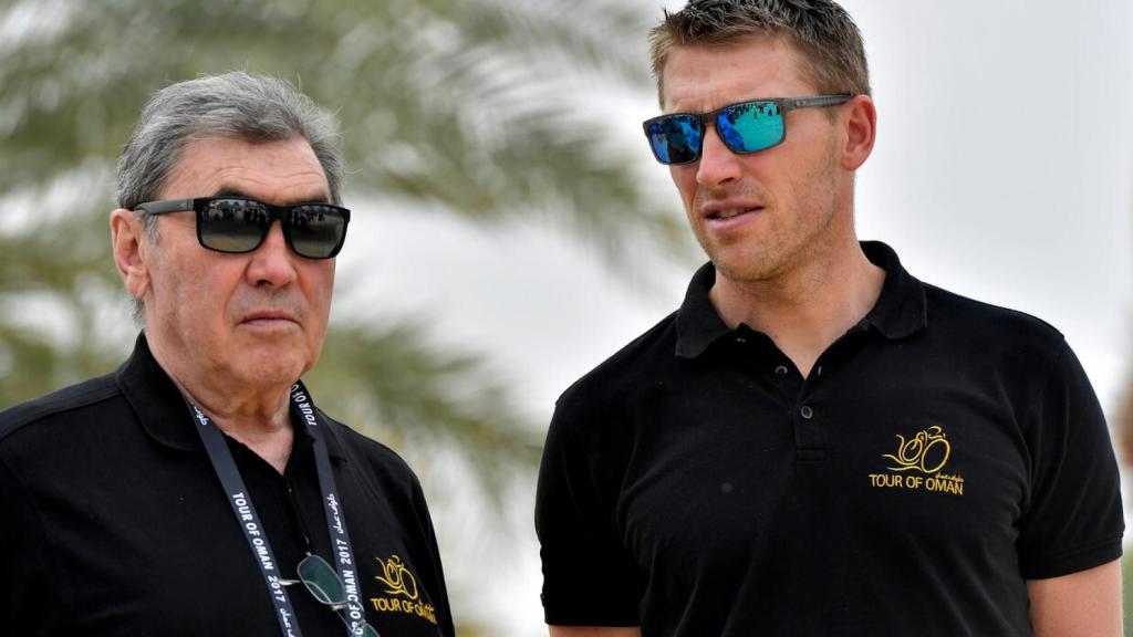 Eddy Merckx y su hijo Axel