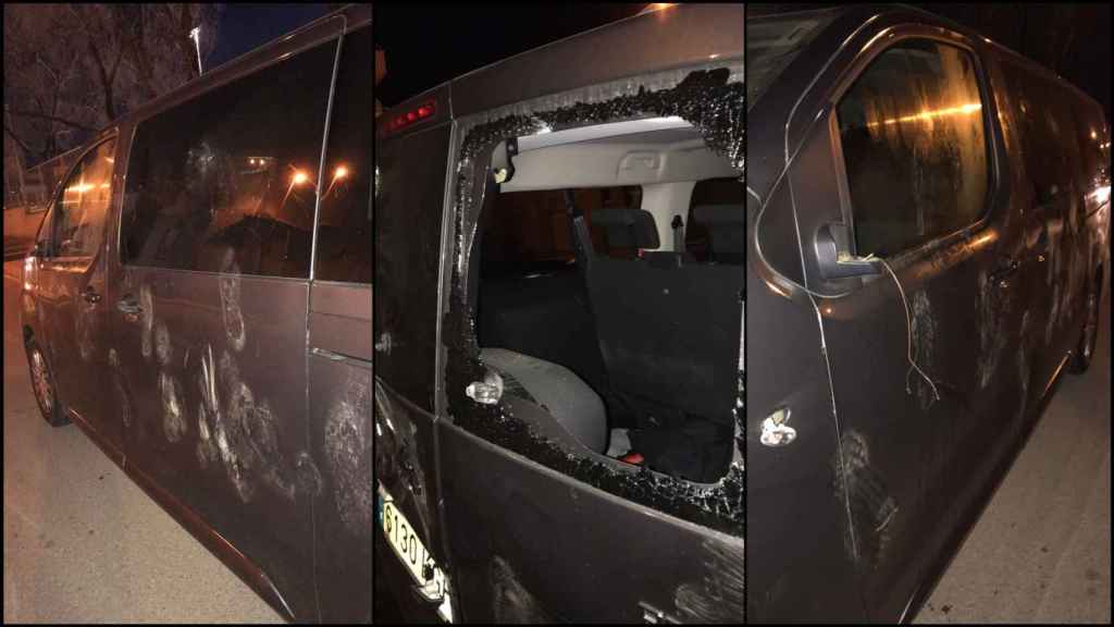 Las furgonetas de Vox, atacadas en el último fin de semana de la campaña electoral del 14-F.