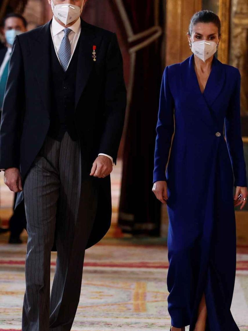 Los Reyes en la recepción de honor al cuerpo diplomático el 28 de enero de 2021.