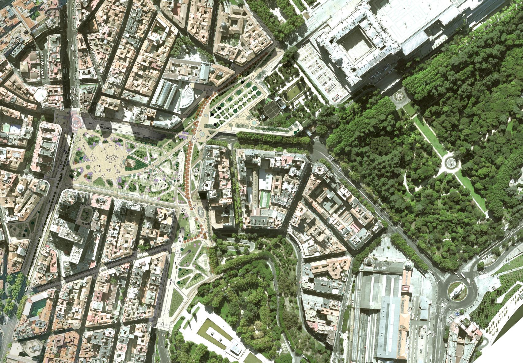 Planta de plaza de España y su entorno.