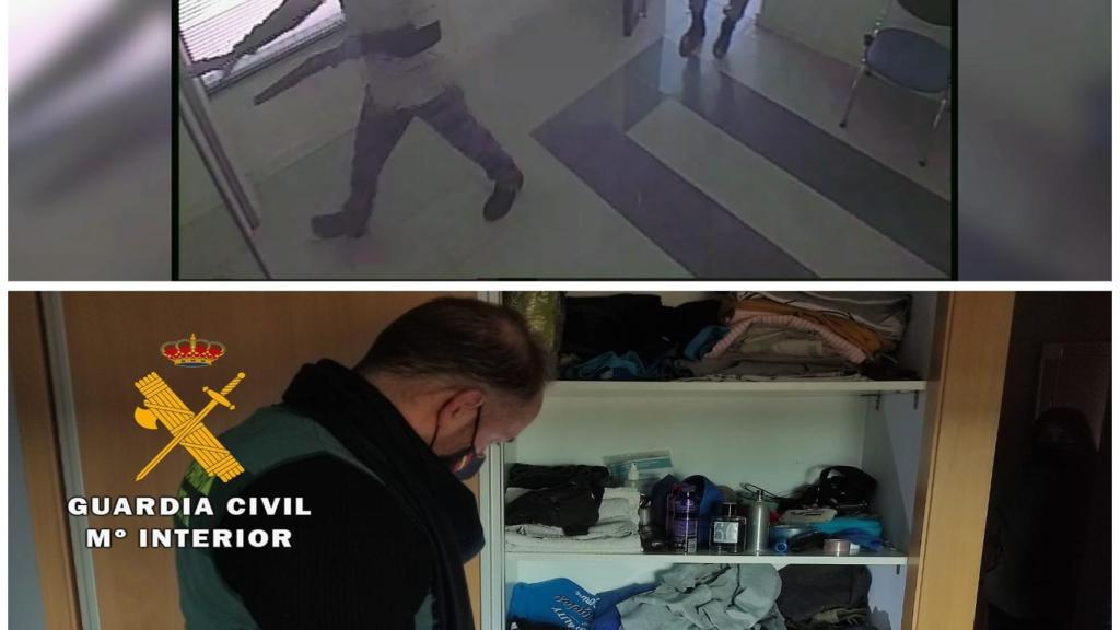 La Guardia Civil, en los registros de la vivienda.