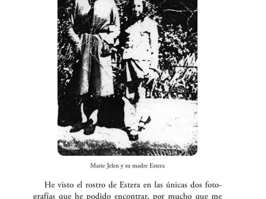 Una de las páginas del libro. Maria Jelen y su madre Estera.