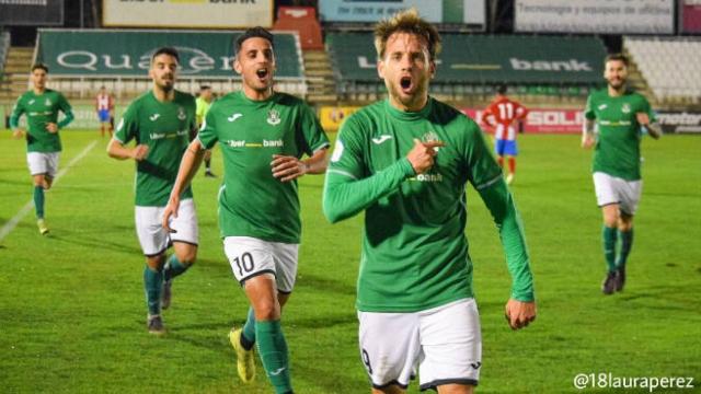 Rubén Moreno celebrando el gol del Toledo. Foto: Laura Pérez (CD Toledo)