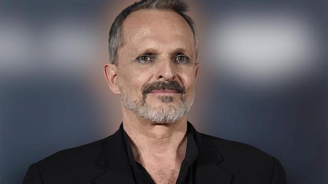 Miguel Bosé, durante una presentación de Alejandro Sanz en Madrid.