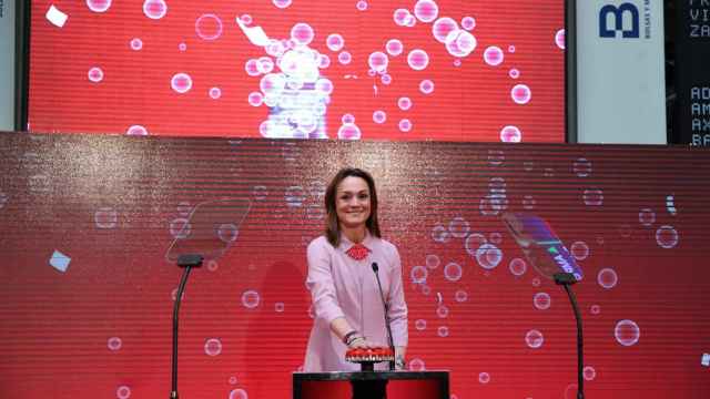 Sol Daurella, la presidenta de Coca-Cola European Partners, en la salida a bolsa de la compañía,