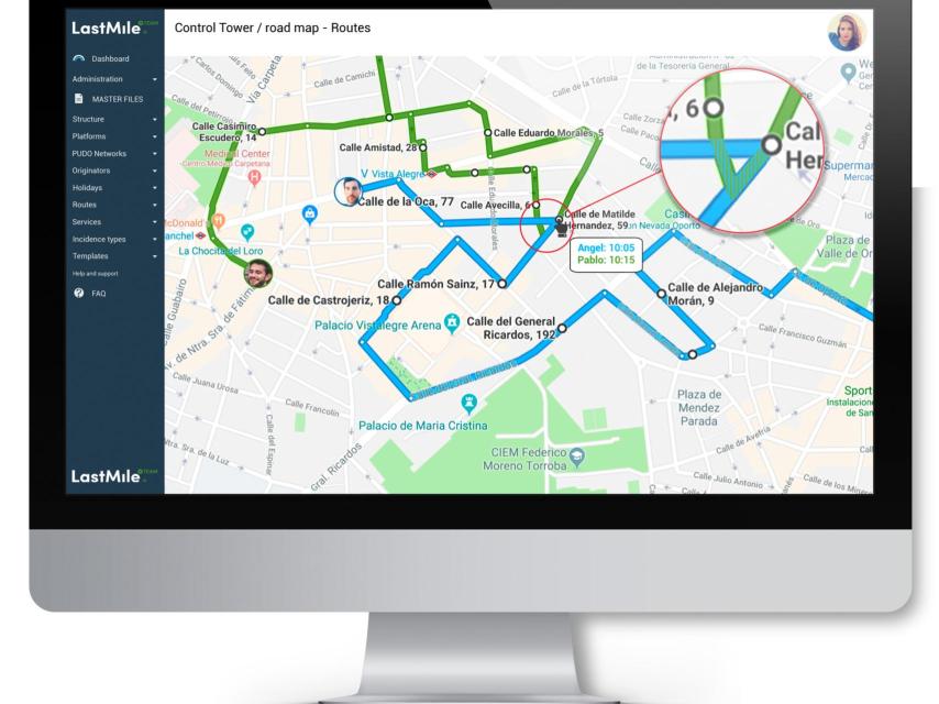 Imagen de la plataforma de Last Mile para optimizar el transporte por carretera.