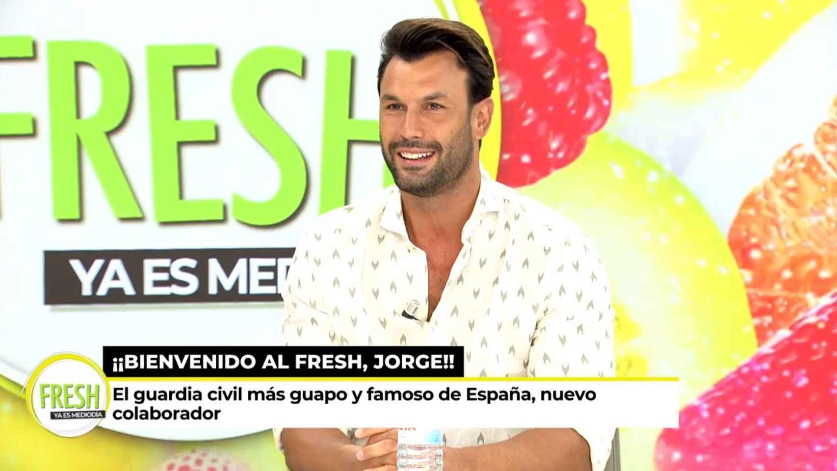 Jorge Pérez, en su primer día como colaborador de televisión.