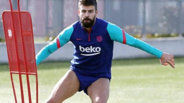 Gerard Piqué, durante un entrenamiento con el Barça. Foto: fcbarcelona.es