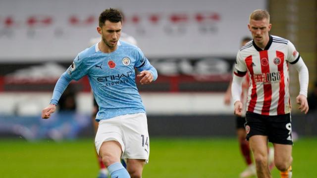 Laporte en un partido de Manchester City