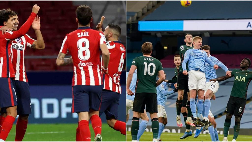 El Atlético de Madrid y el Manchester City en un collage fotográfico