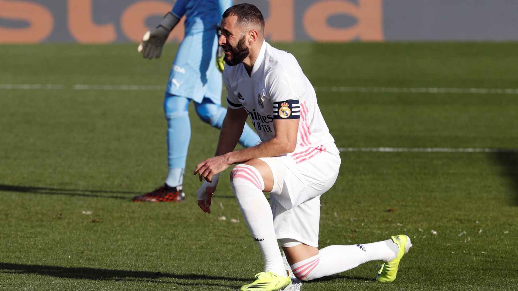 Karim Benzema, durante el partido frente al Valencia
