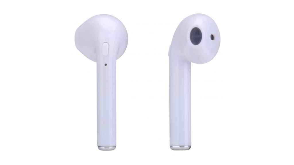 Unos auriculares similares a los AirPods de Apple.