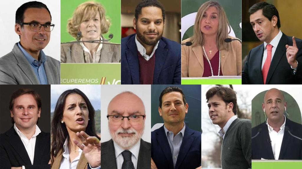 Los 11 diputados de Vox en el Parlament de Cataluña.