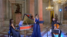 Instante del concierto celebrado en el Salón de Columnas del Palacio Real.