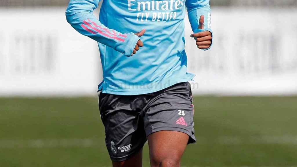 Rodrygo Goes, durante un entrenamiento del Real Madrid