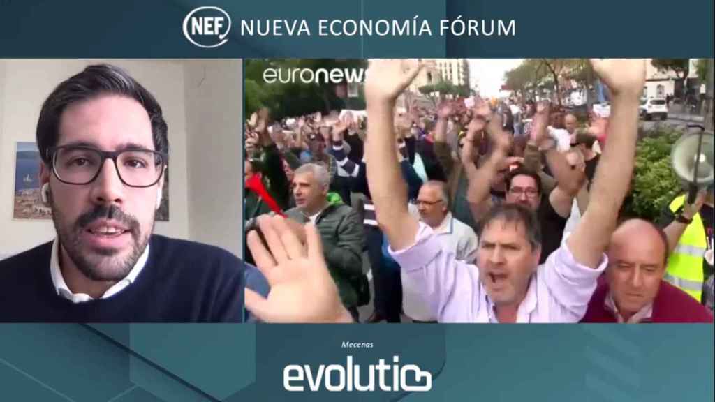 Juan Galiardo, director general de Uber en España, en un momento del evento de Nueva Economía Forum.