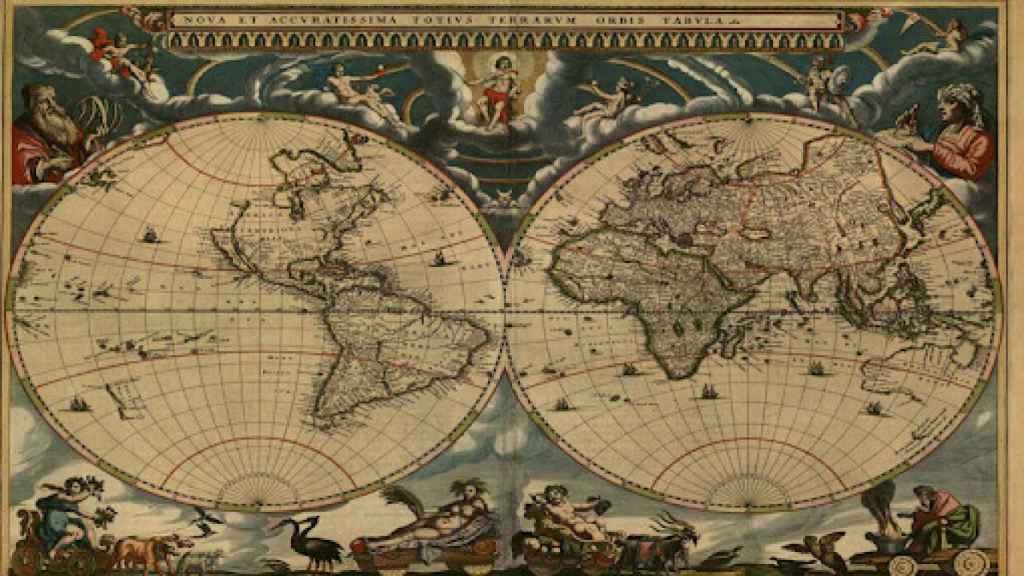 Antiguo mapa del globo terráqueo.