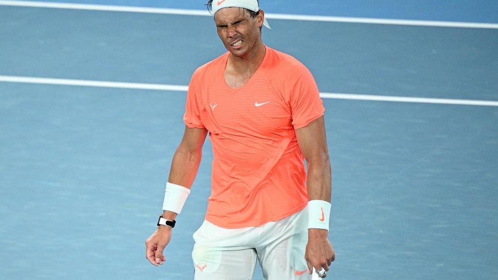 Nadal, lamentándose durante el partido.