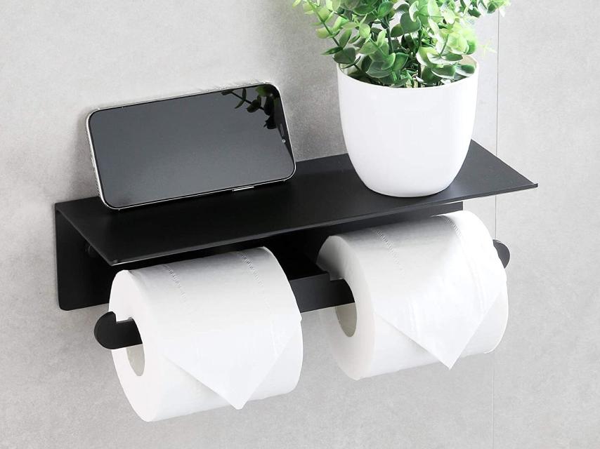 Nueve portarrollos de papel higiénico para el cuarto de baño, que se  colocan sin utilizar un taladro