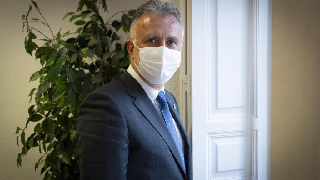 El presidente, Ángel Víctor Torres, en la sede del Gobierno de Canarias en Madrid.
